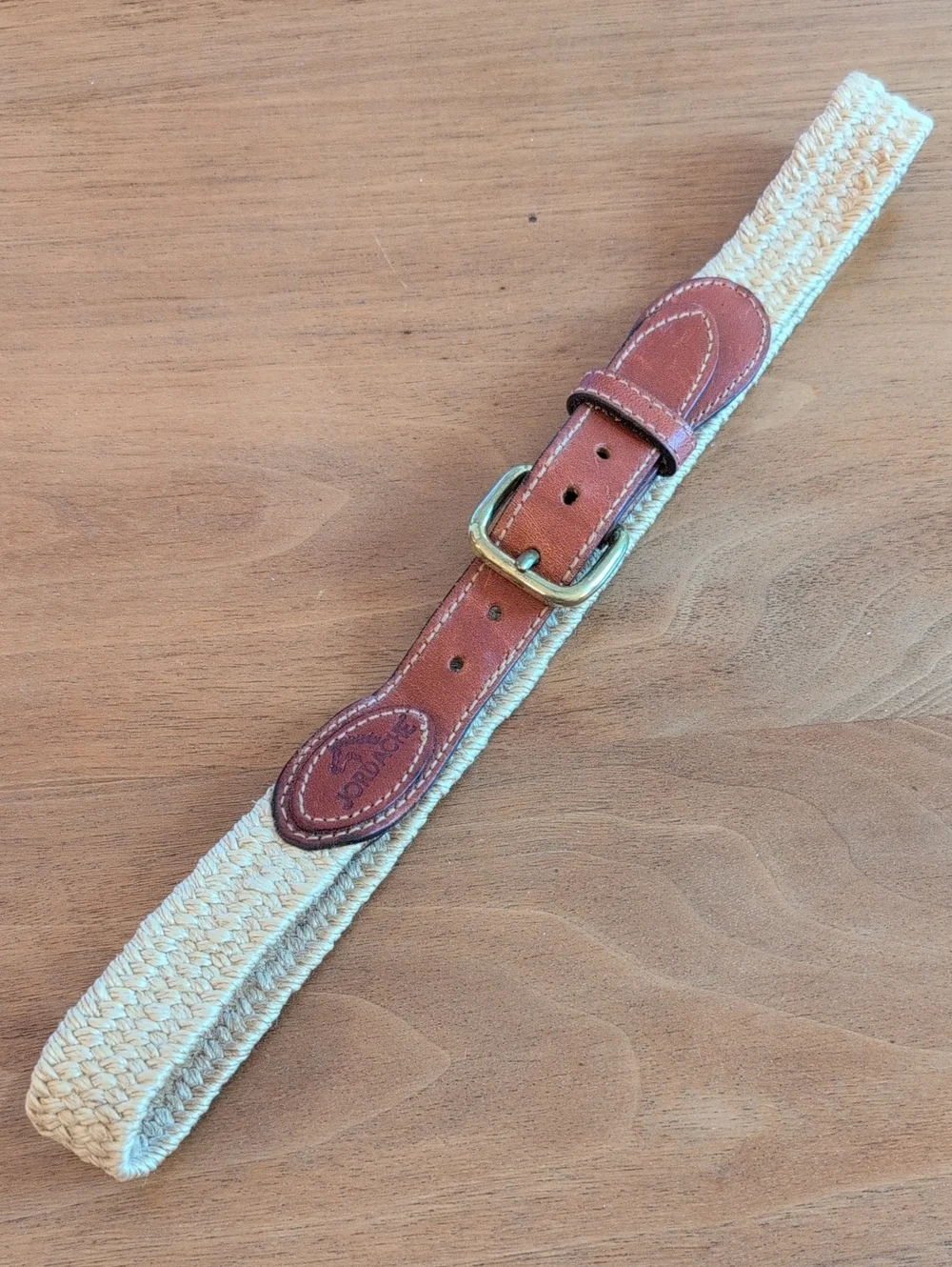 1980s Jordache Woven Stretch Belt - Tan